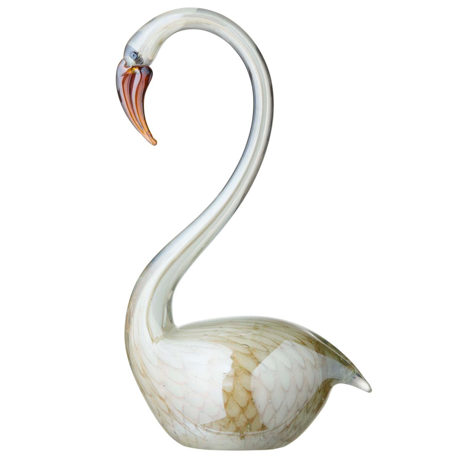 Svane, hvid/guld - H30 cm